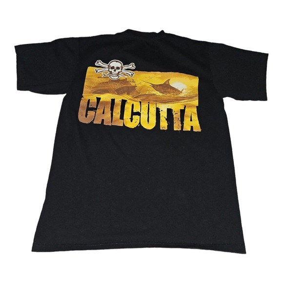 Calcutta Other - Calcutta T-Shirt Medium Men's Short Sleeve Black Graphic Print Fishing Adventure